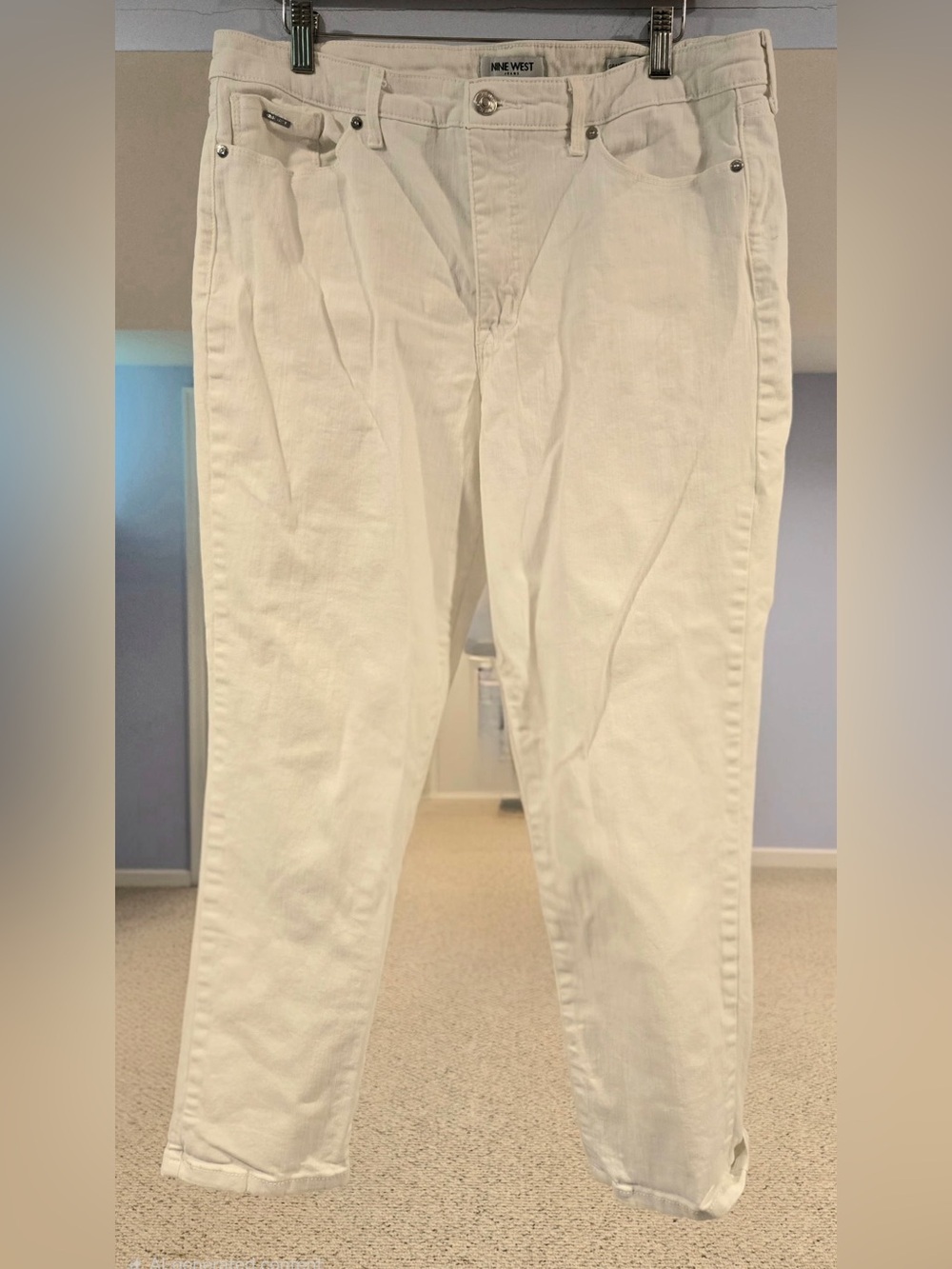 Nine West Cream Ankle Crop Jeans